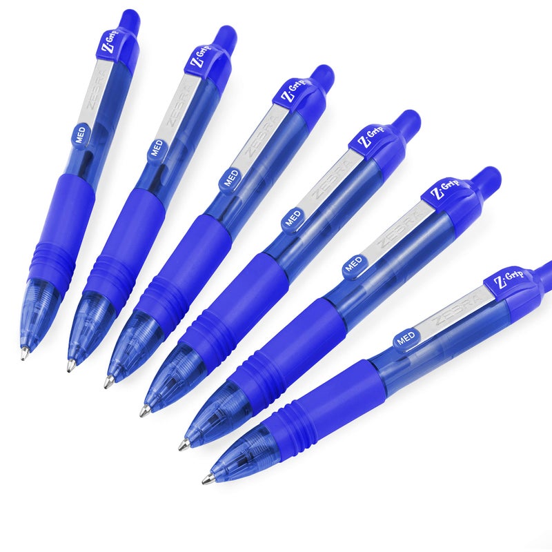 ZEBRA Z-Grip Smooth Mini Retractable Ballpoint Pens - 1.0mm - Blue - Pack of 6 - Image 2